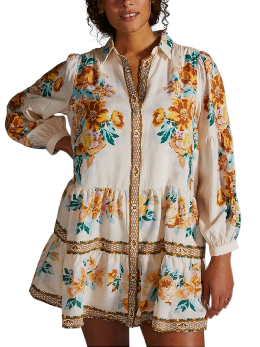Anthropologie Panel Print Mini Shirt Dress